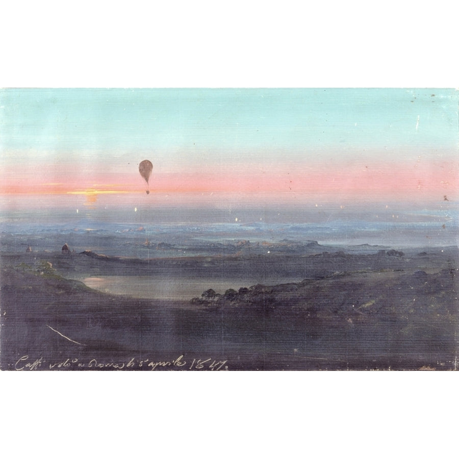 Balloon Ascension In The Roman Countryside Poster Print Image 1