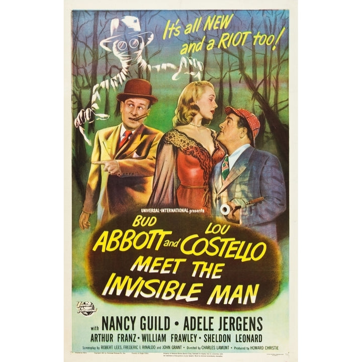 Abbott And Costello Meet The Invisible Man Bud Abbott Adele Jergens Lou Costello 1951 Movie Poster Masterprint Image 2