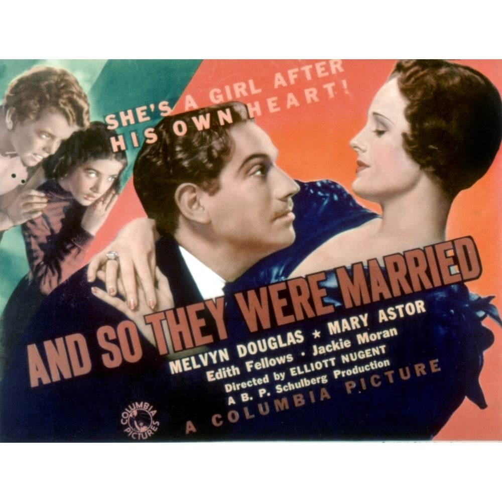 And So They Were Married Jackie Moran Edith Fellows Melvyn Douglas Mary Astor 1936 Movie Poster Masterprint Image 1