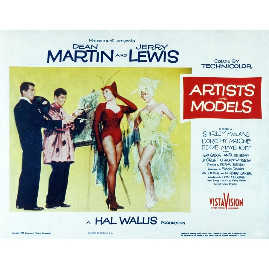 Artists And Models Dean Martin Jerry Lewis Shirley Maclaine 1955. Movie Poster Masterprint Image 1