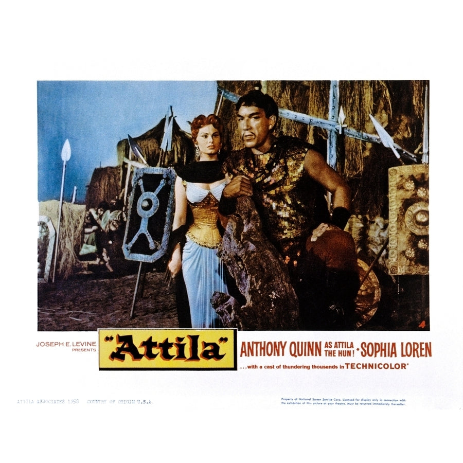 Attila Sophia Loren Anthony Quinn 1954 Movie Poster Masterprint Image 1