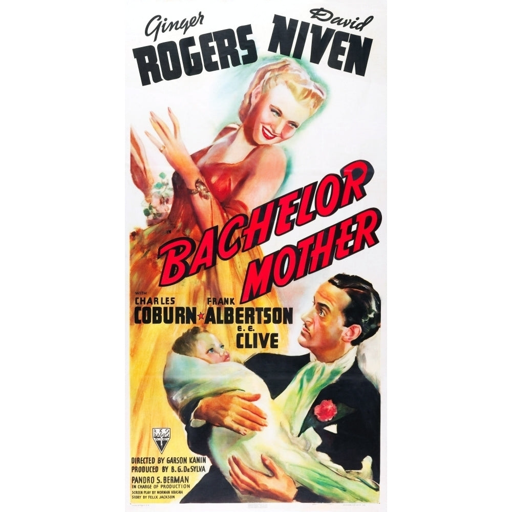 Bachelor Mother Ginger Rogers Elbert Coplen Jr. David Niven 1939 Movie Poster Masterprint Image 1