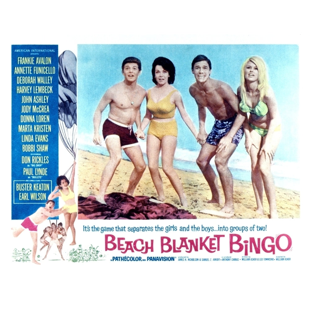 Beach Blanket Bingo Frankie Avalon Annette Funicello Mike Nader 1965 Movie Poster Masterprint Image 2