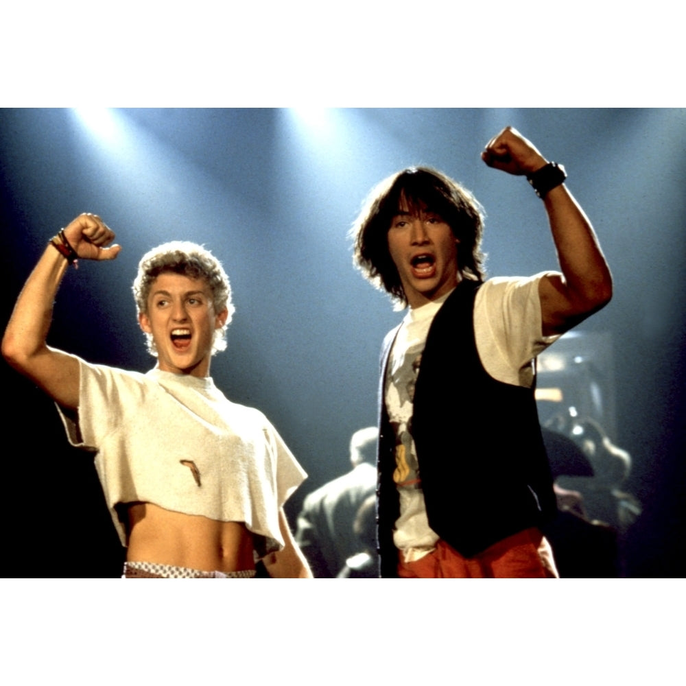 Bill And TedS Excellent Adventure Alex Winter Keanu Reeves 1989 Raised Fist Photo Print Image 2