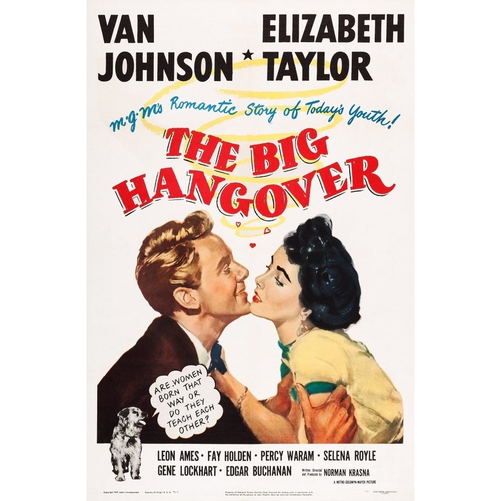 The Big Hangover Us Poster Van Johnson Elizabeth Taylor 1950 Movie Poster Masterprint Image 1