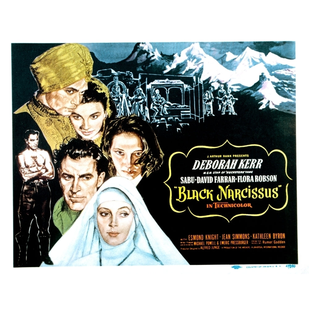 Black Narcissus David Farrar Sabu Jean Simmons Deborah Kerr Kathleen Byron 1947 Movie Poster Masterprint Image 1