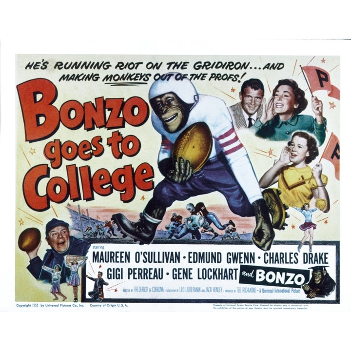 Bonzo Goes To College Movie Poster Masterprint Image 2