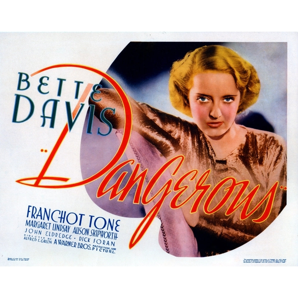 Dangerous Bette Davis 1935 Movie Poster Masterprint Image 2