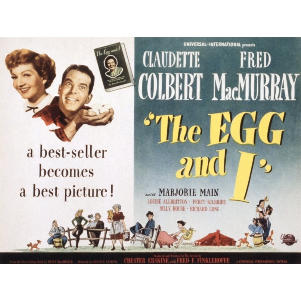 The Egg And I Claudette Colbert Fred Macmurray 1947 Movie Poster Masterprint Image 2