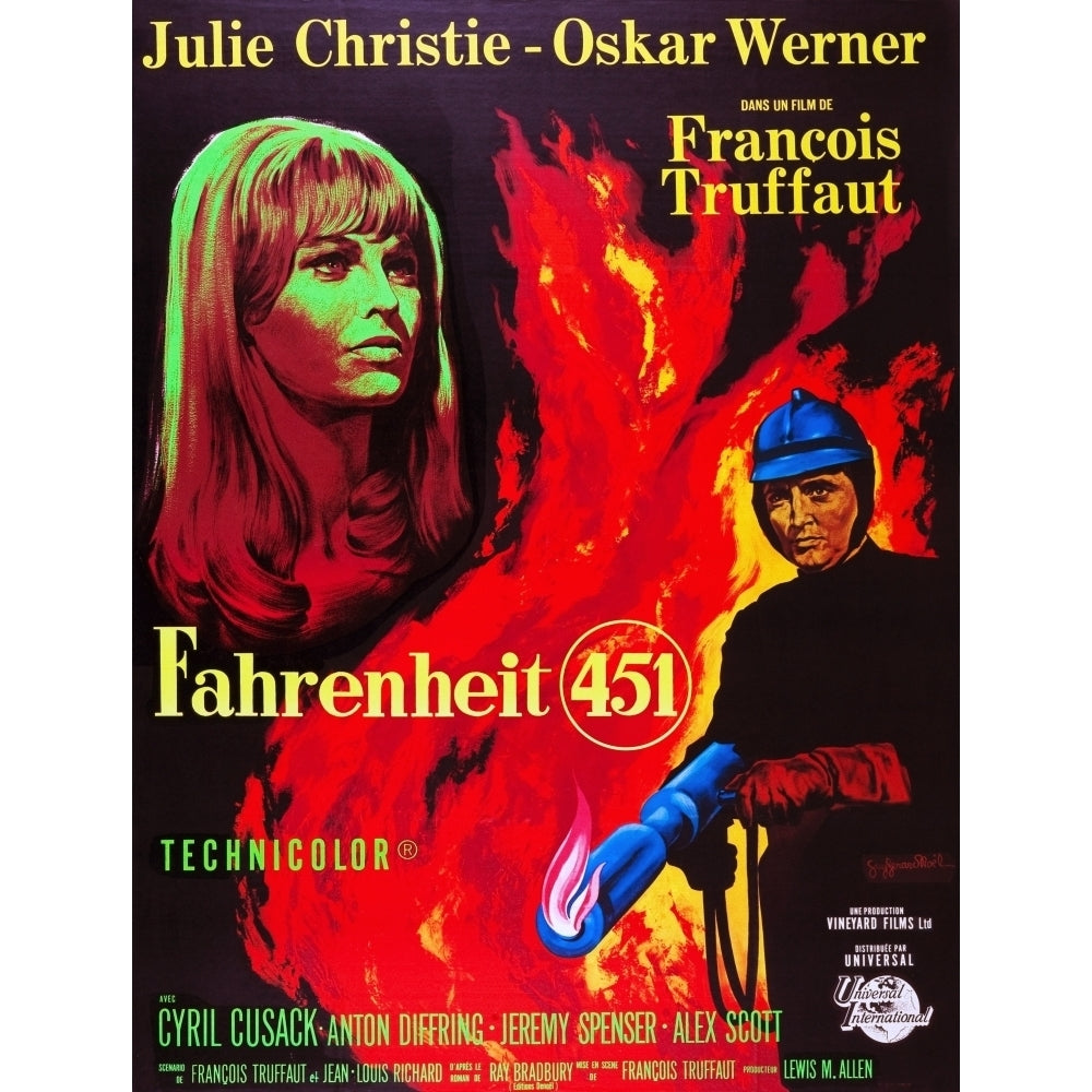 Fahrenheit 451 French Poster Art From Left: Julie Christie Oskar Werner 1966 Movie Poster Masterprint Image 1