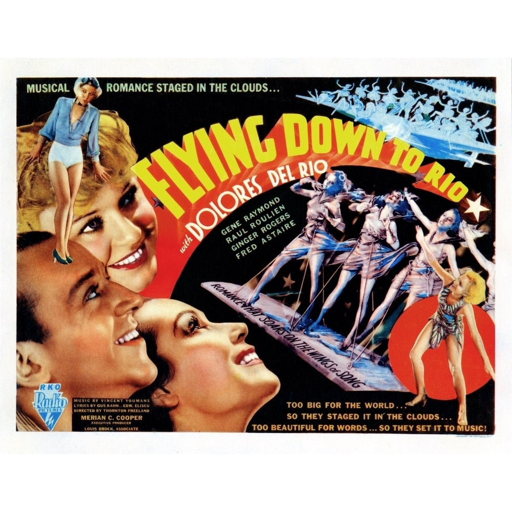 Flying Down To Rio Fred Astaire Ginger Rogers Dolores Del Rio 1933 Movie Poster Masterprint Image 1