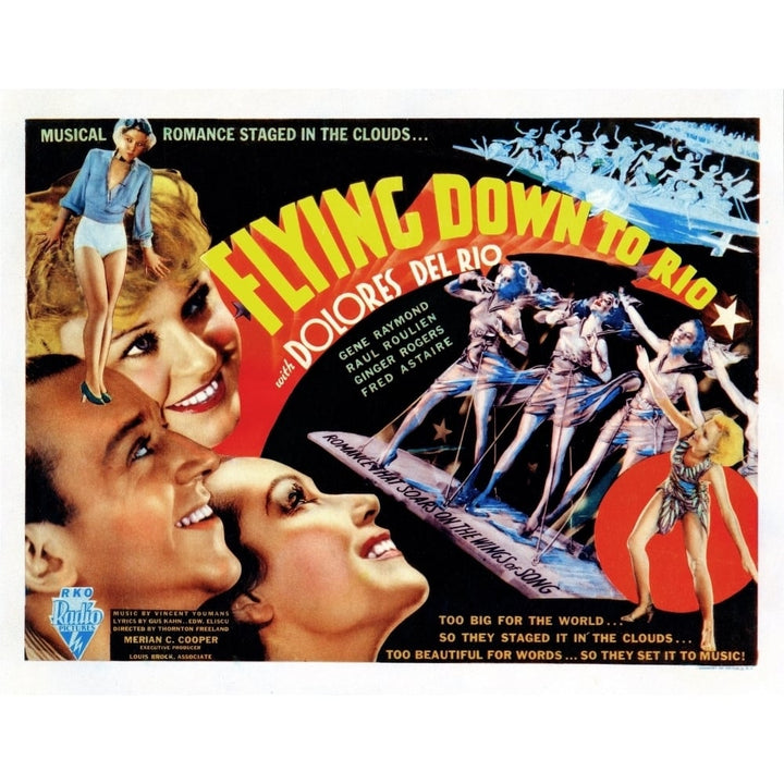 Flying Down To Rio Fred Astaire Ginger Rogers Dolores Del Rio 1933 Movie Poster Masterprint Image 1