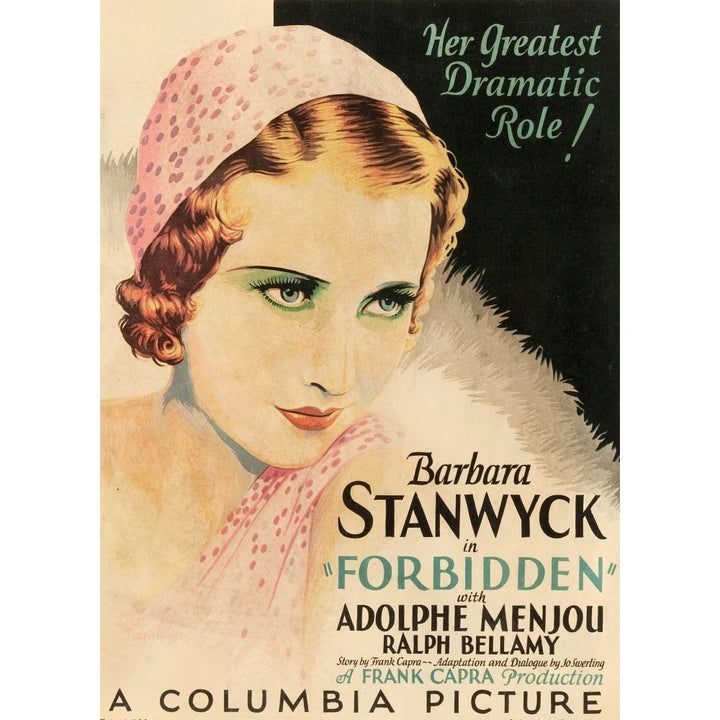 Forbidden Barbara Stanwyck 1932 Movie Poster Masterprint Image 2