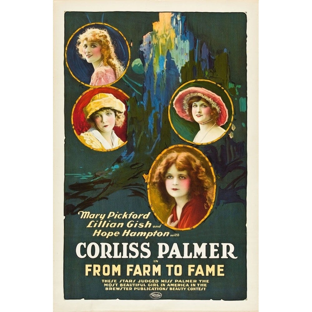 From Farm To Fame Mary Pickford Lillian Gish Hope Hampton Corliss Palmer 1918 Movie Poster Masterprint Image 2