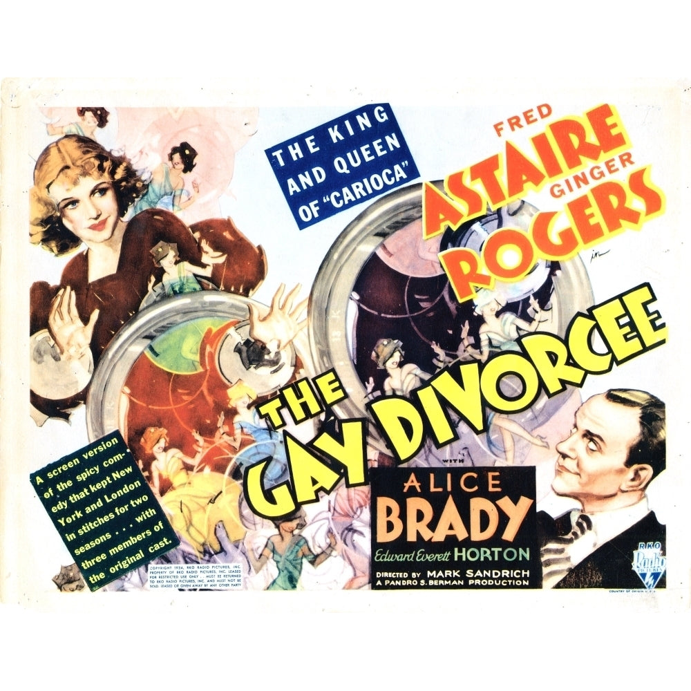 The Gay Divorcee Us Poster From Left: Ginger Rogers Fred Astaire 1934 Movie Poster Masterprint Image 2