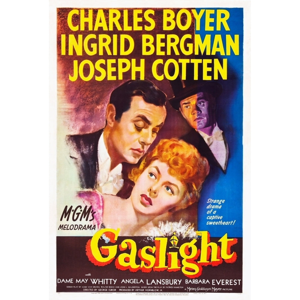 Gaslight Charles Boyer Ingrid Bergman Joseph Cotten 1944. Movie Poster Masterprint Image 2