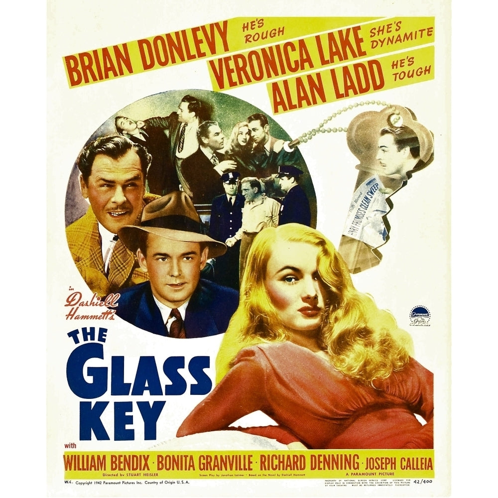 The Glass Key Brian Donlevy Alan Ladd William Bendix Veronica Lake 1942 Movie Poster Masterprint Image 1