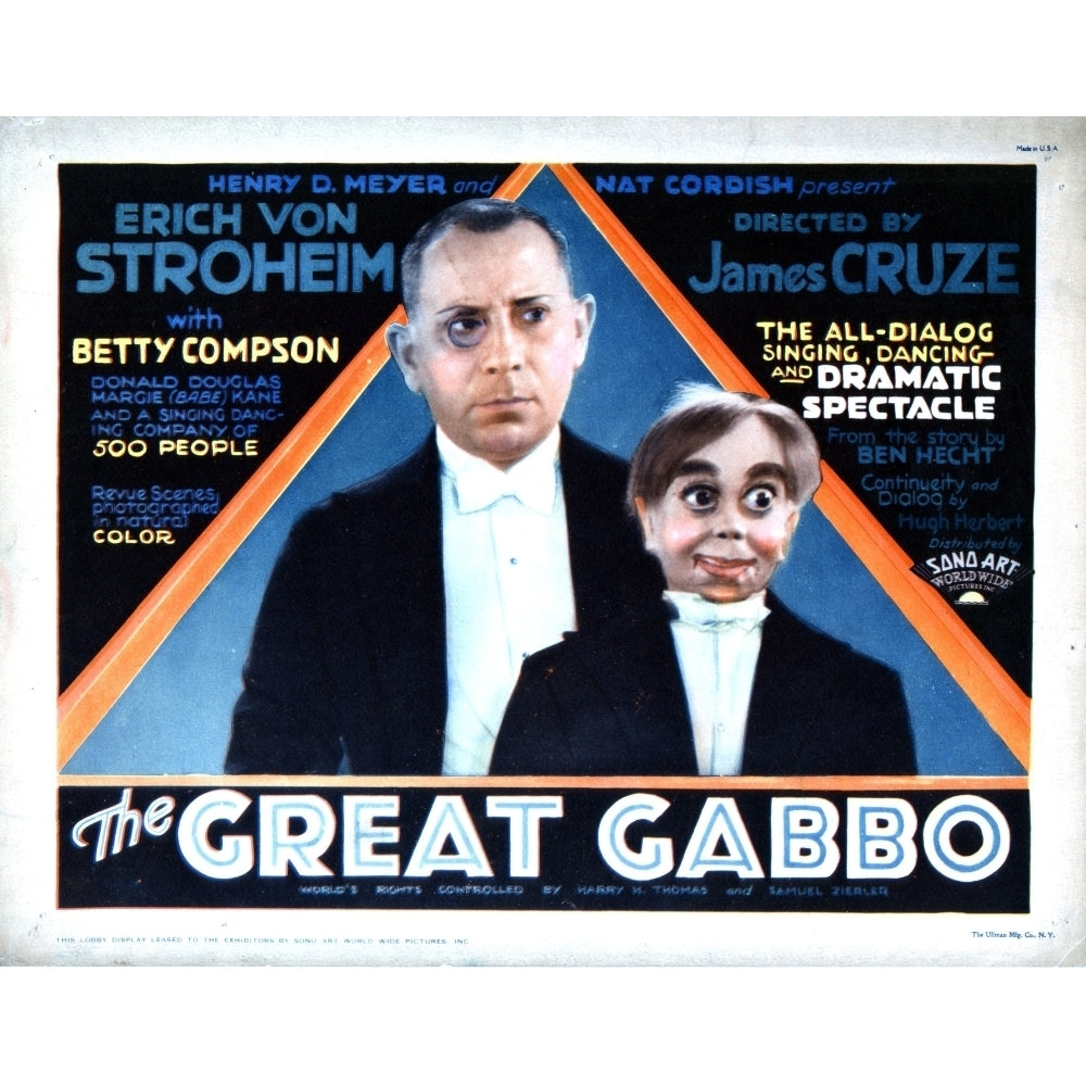 The Great Gabbo Erich Von Stroheim 1929 Movie Poster Masterprint Image 2