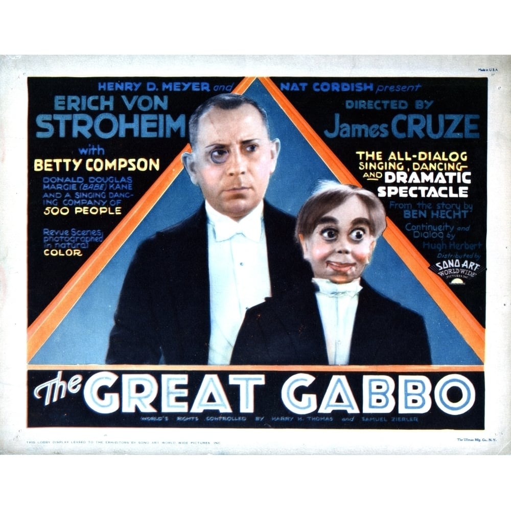 The Great Gabbo Erich Von Stroheim 1929 Movie Poster Masterprint Image 1