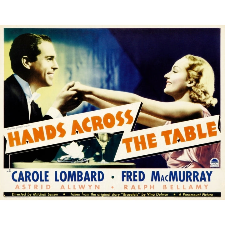 Hands Across The Table From Left: Fred Macmurray Carole Lombard 1935 Movie Poster Masterprint Image 1