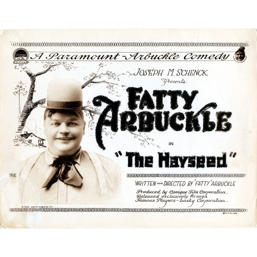 The Hayseed Titlecard Roscoe Fatty Arbuckle 1919 Movie Poster Masterprint Image 1