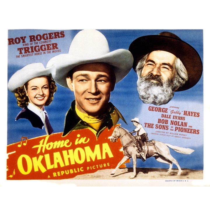 Home In Oklahoma Dale Evans Roy Rogers Gabby Hayes Trigger 1946 Movie Poster Masterprint Image 1