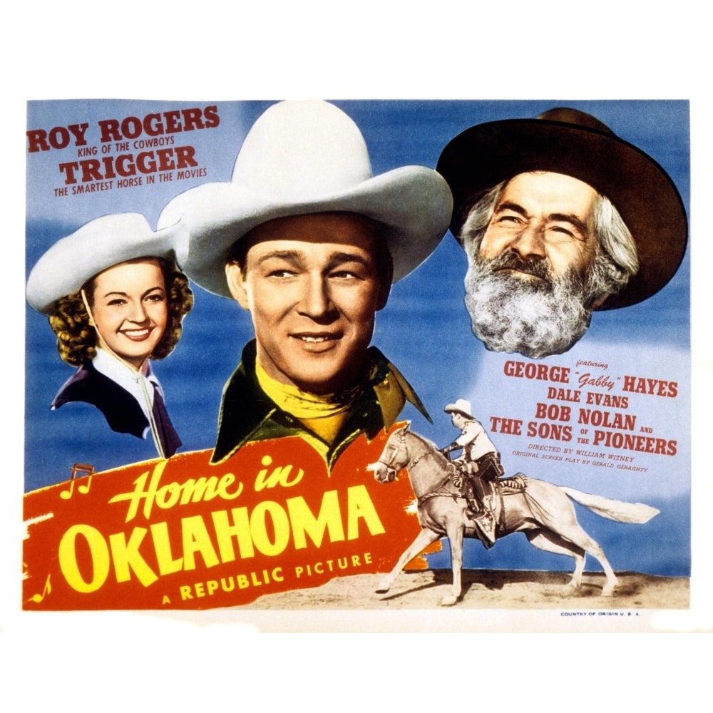 Home In Oklahoma Dale Evans Roy Rogers Gabby Hayes Trigger 1946 Movie Poster Masterprint Image 2