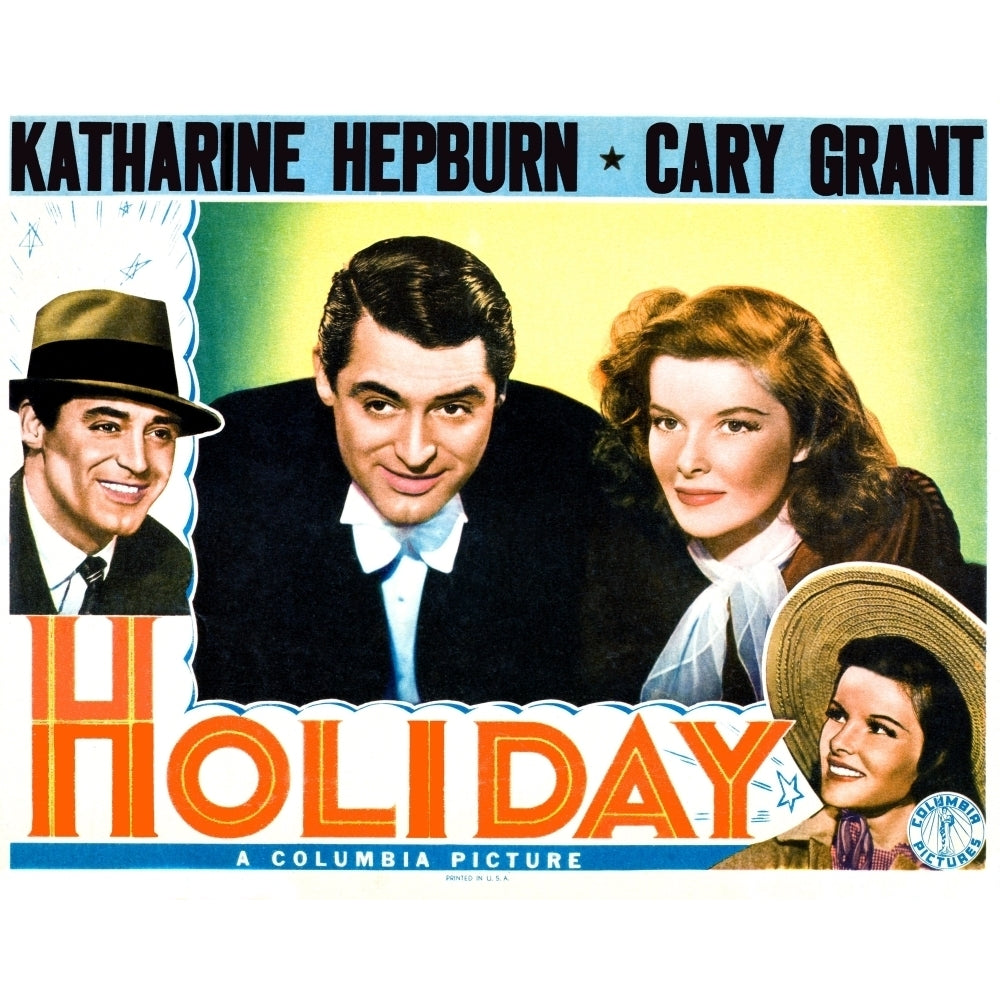 Holiday From Left: Cary Grant Katharine Hepburn Lobbycard 1938 Movie Poster Masterprint Image 2