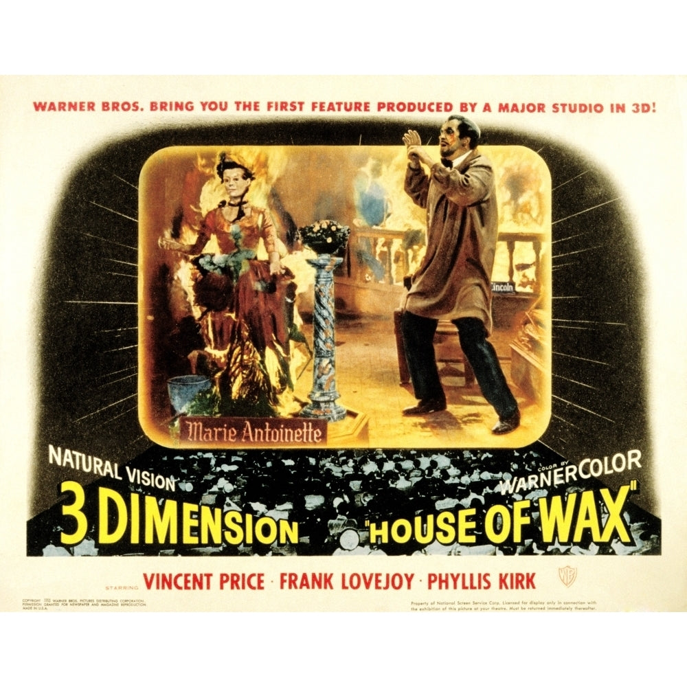 House Of Wax Vincent Price 1953 Movie Poster Masterprint Image 2