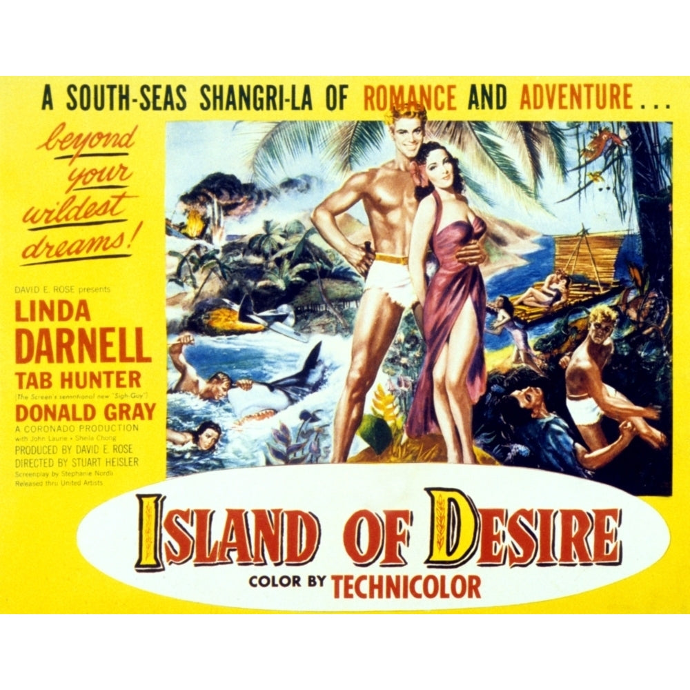 Island Of Desire From Left: Tab Hunter Linda Darnell 1952 Poster Art Movie Poster Masterprint Image 1