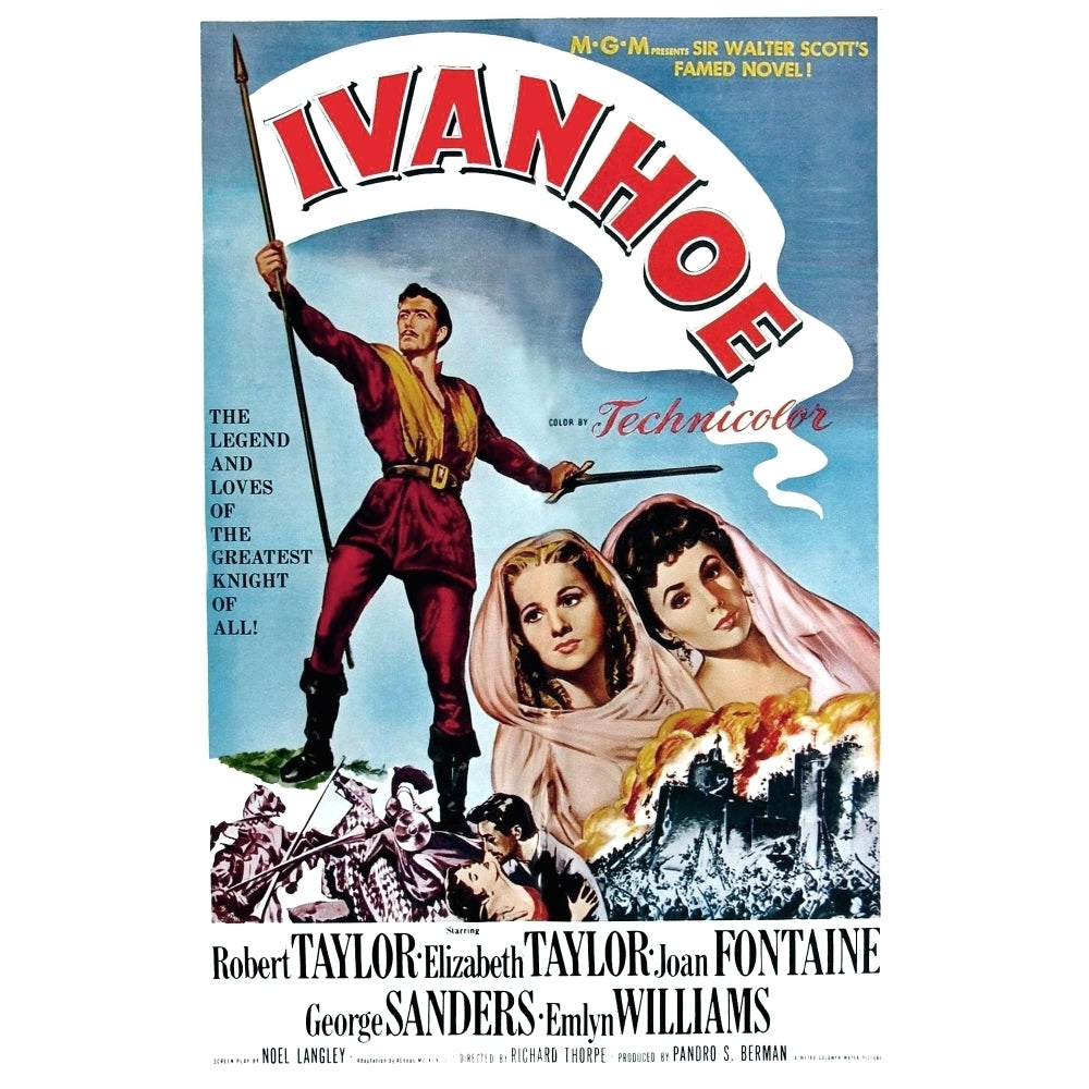 Ivanhoe Robert Taylor Joan Fontaine Elizabeth Taylor 1952 Movie Poster Masterprint Image 1