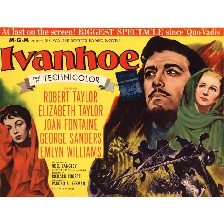 Ivanhoe Elizabeth Taylor Robert Taylor Joan Fontaine 1952 Movie Poster Masterprint Image 2