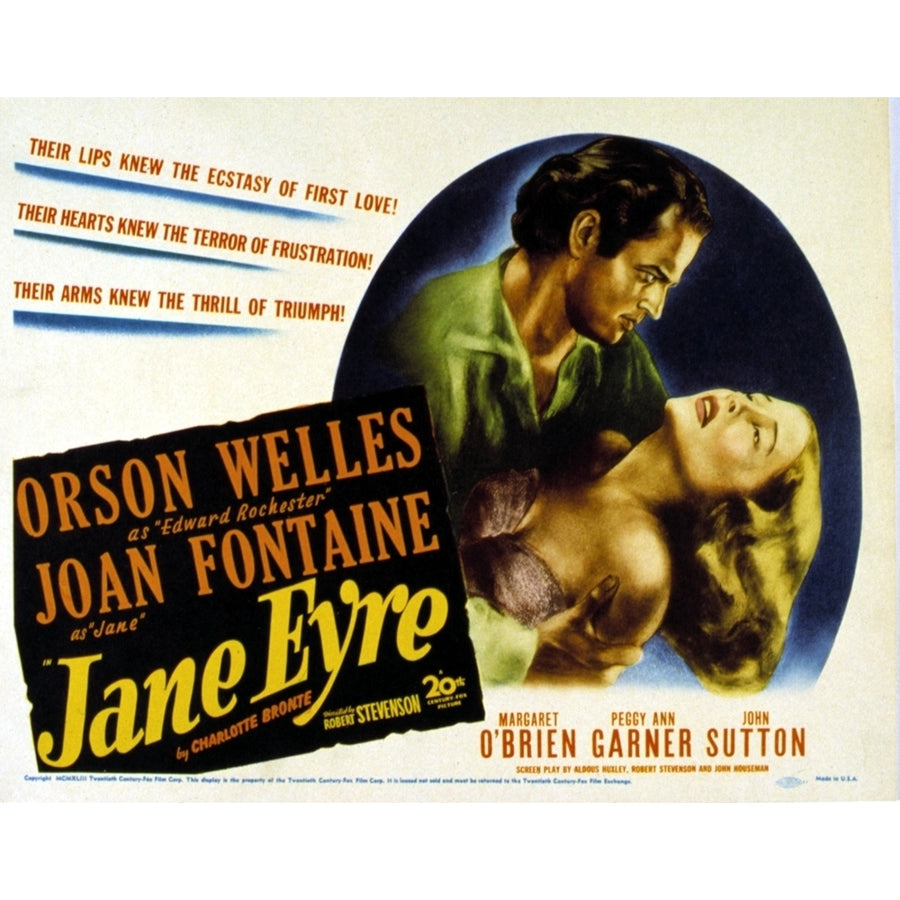 Jane Eyre Orson Welles Joan Fontaine 1944 Poster Art Movie Poster Masterprint Image 1