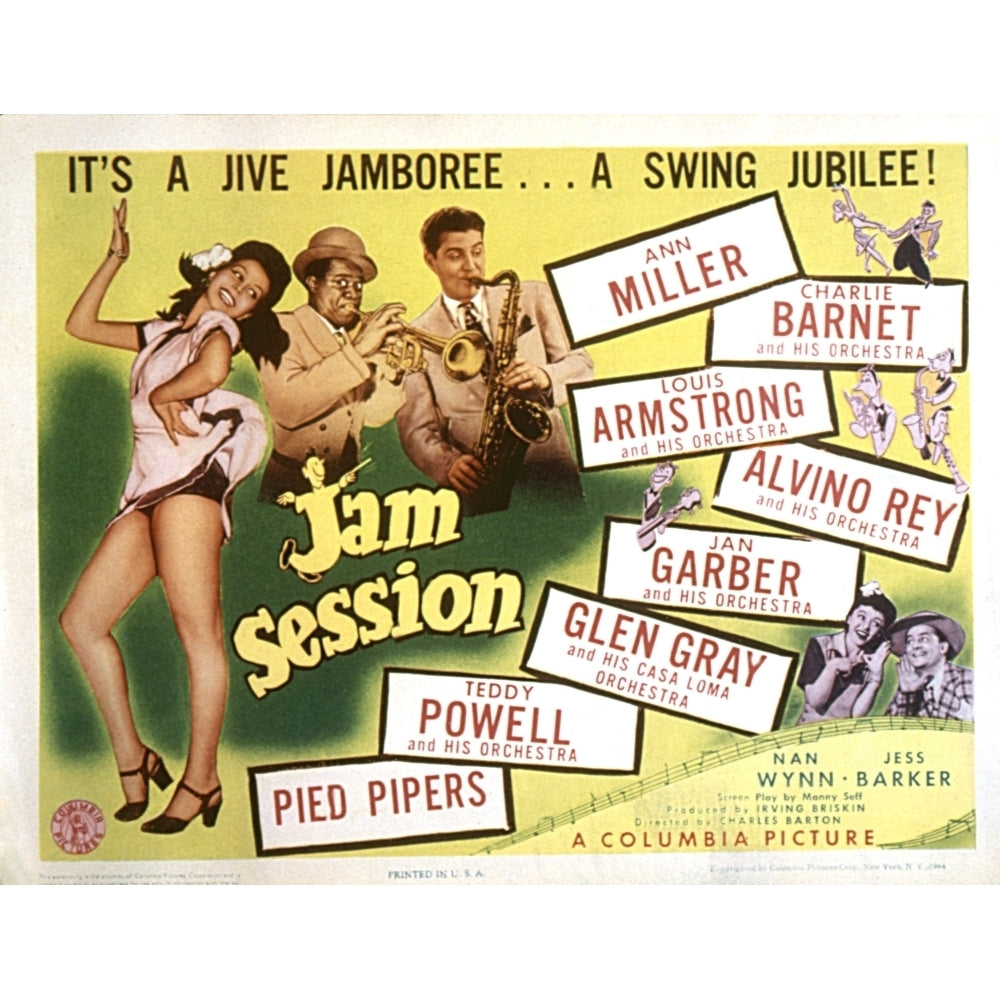 Jam Session Ann Miller Louis Armstrong Charlie Barnet 1944 Movie Poster Masterprint Image 1