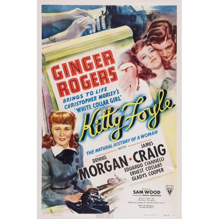 Kitty Foyle Ginger Rogers Dennis Morgan 1940 Movie Poster Masterprint Image 1