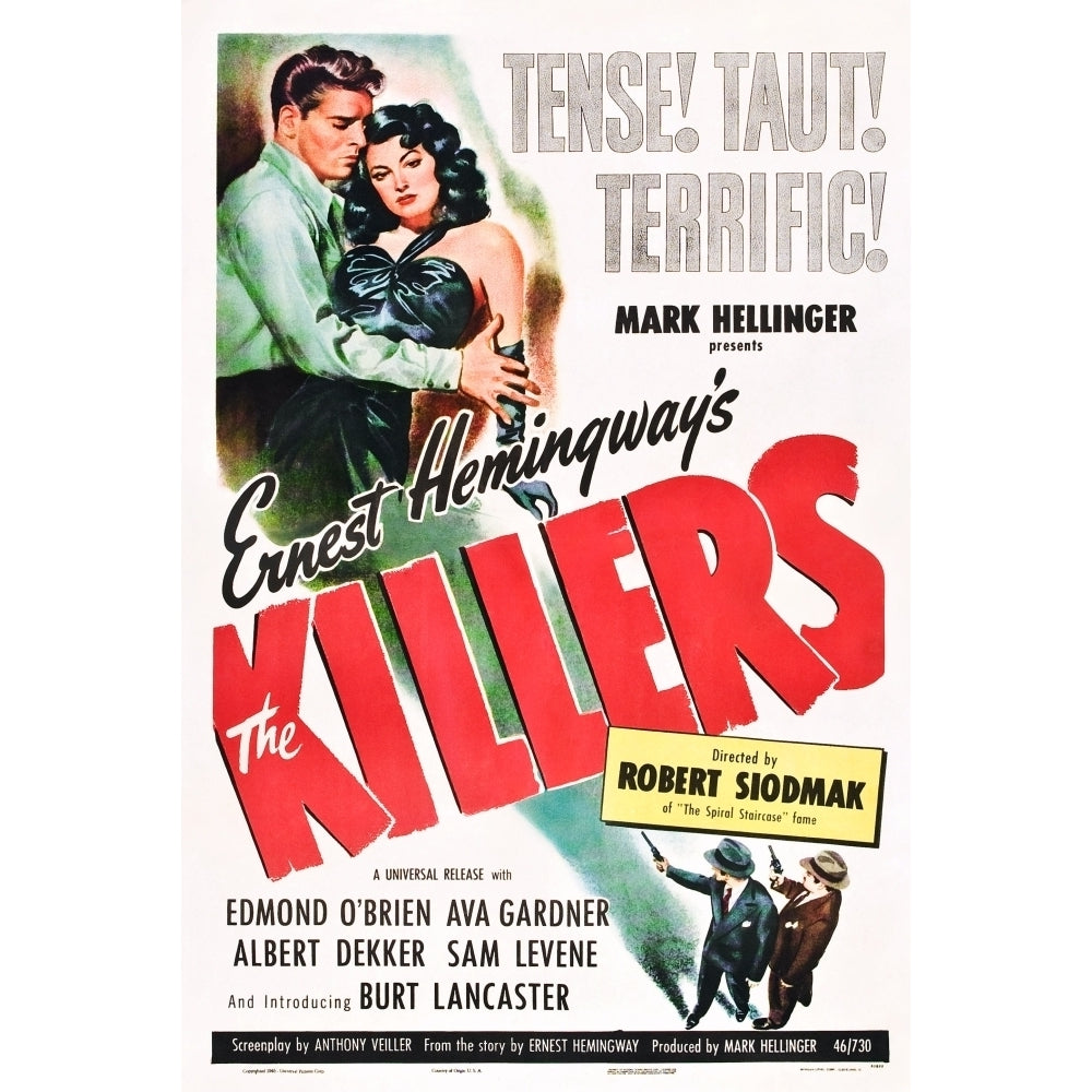 The Killers Us Poster Art Burt Lancaster Ava Gardner 1946 Movie Poster Masterprint Image 2