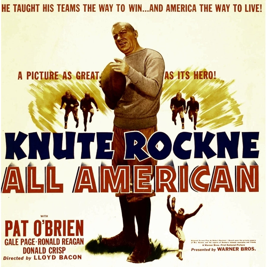 Knute Rockne All American Pat OBrien 1940 Movie Poster Masterprint Image 1