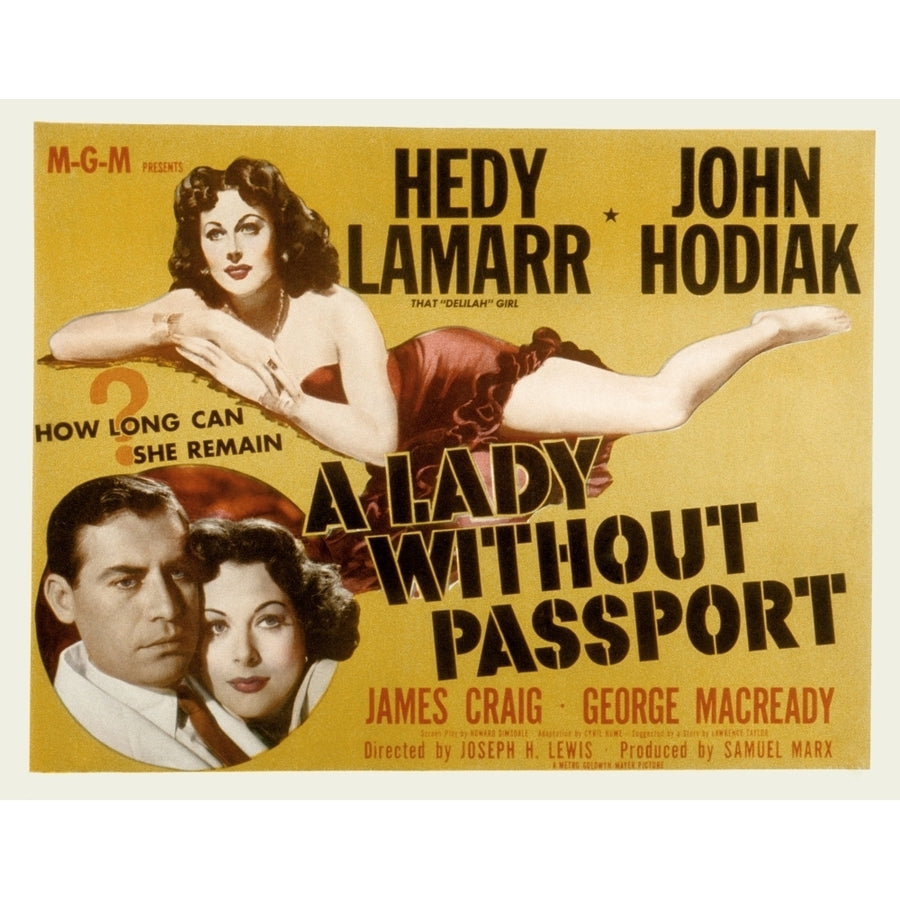 A Lady Without Passport John Hodiak Hedy Lamarr 1950 Movie Poster Masterprint Image 1