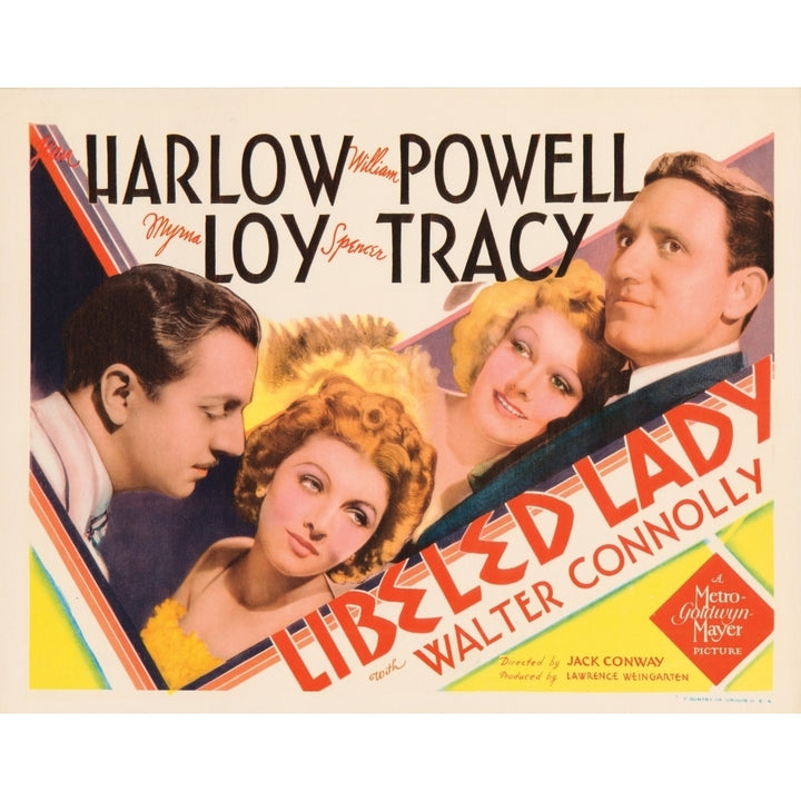 Libeled Lady William Powell Myrna Loy Jean Harlow Spencer Tracy 1936. Movie Poster Masterprint Image 2