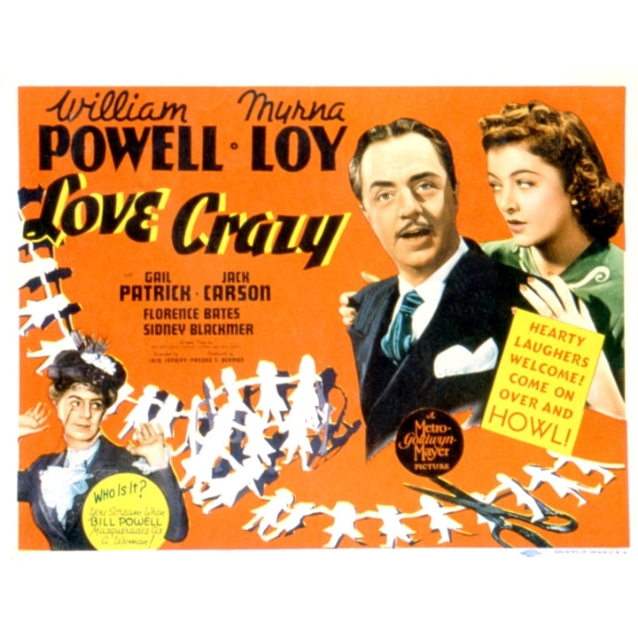 Love Crazy William Powell Myrna Loy 1941 Movie Poster Masterprint Image 1