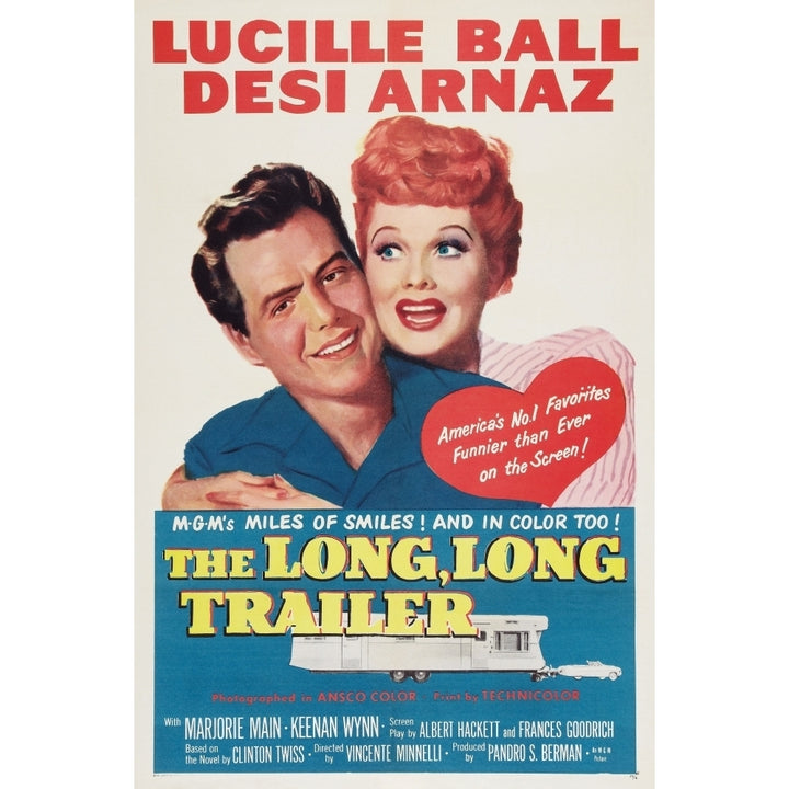 The Long Long Trailer Us Poster Art From Left: Desi Arnaz Lucille Ball 1954 Movie Poster Masterprint Image 1