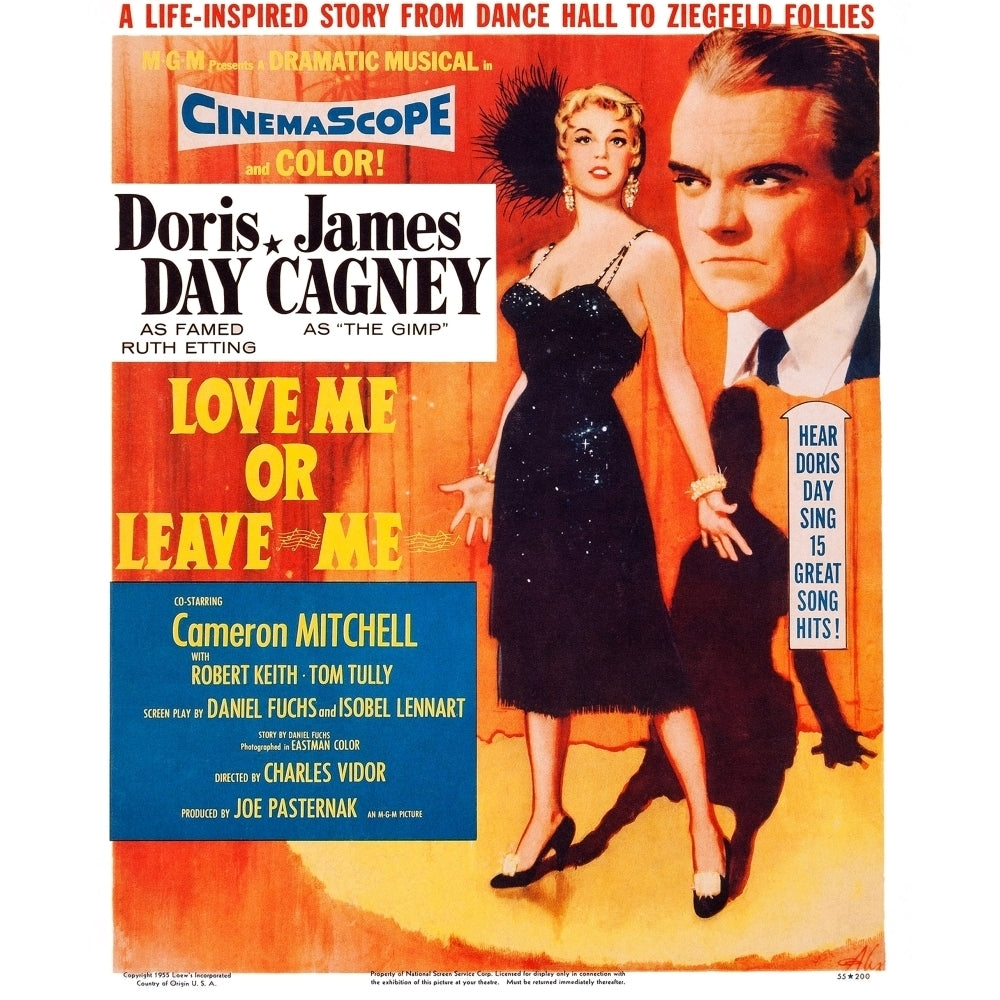 Love Me Or Leave Me Us Poster Art From Left: Doris Day James Cagney 1955 Movie Poster Masterprint Image 2