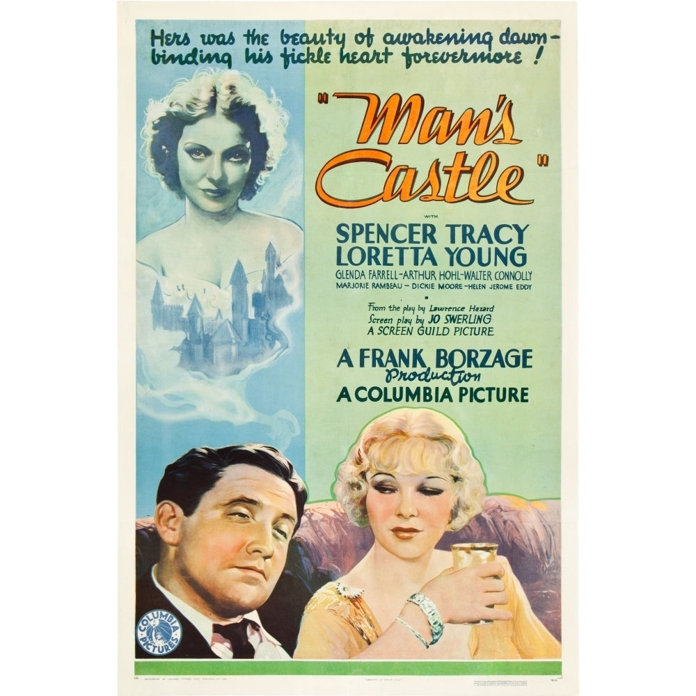 ManS Castle Spencer Tracy Loretta Young Glenda Farrell 1933 Movie Poster Masterprint Image 2