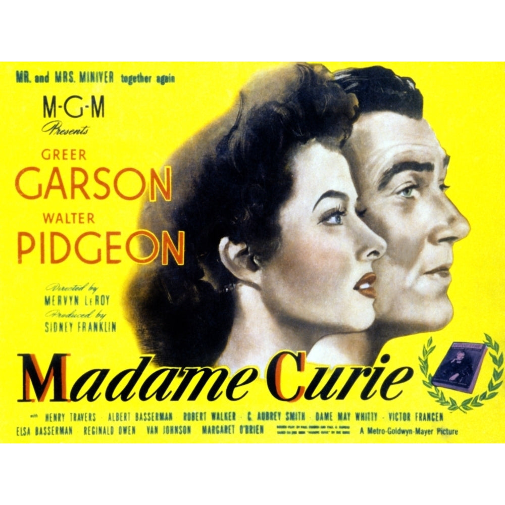 Madame Curie Greer Garson Walter Pidgeon 1943 Movie Poster Masterprint Image 2