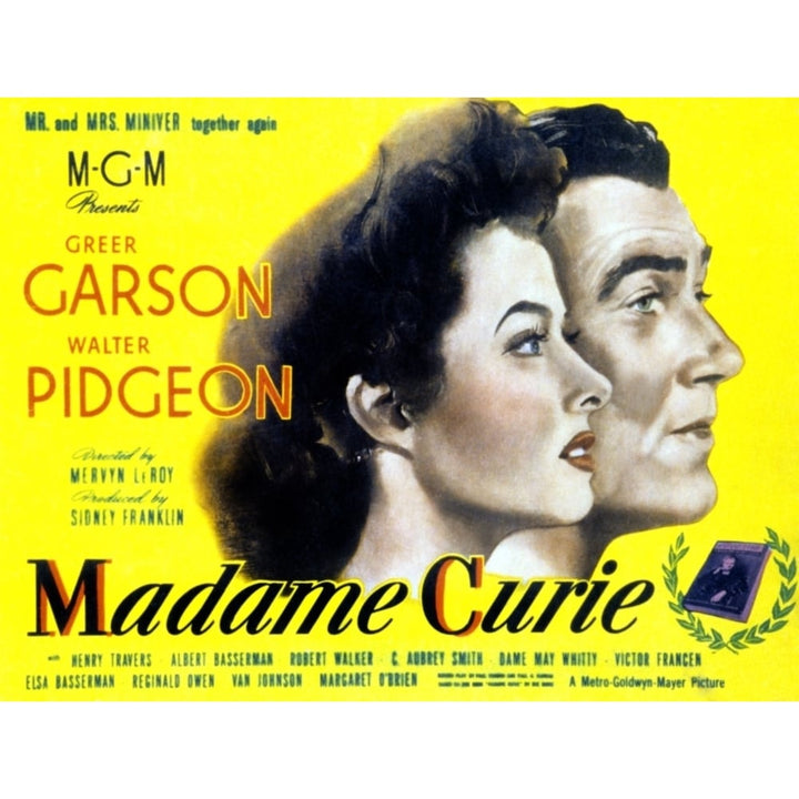 Madame Curie Greer Garson Walter Pidgeon 1943 Movie Poster Masterprint Image 1