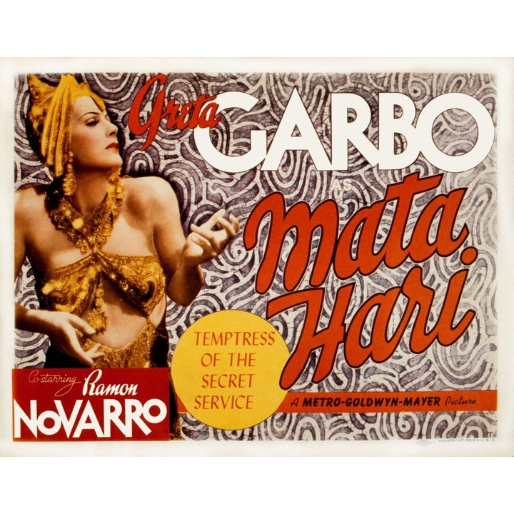 Mata Hari Greta Garbo 1931 Movie Poster Masterprint Image 1