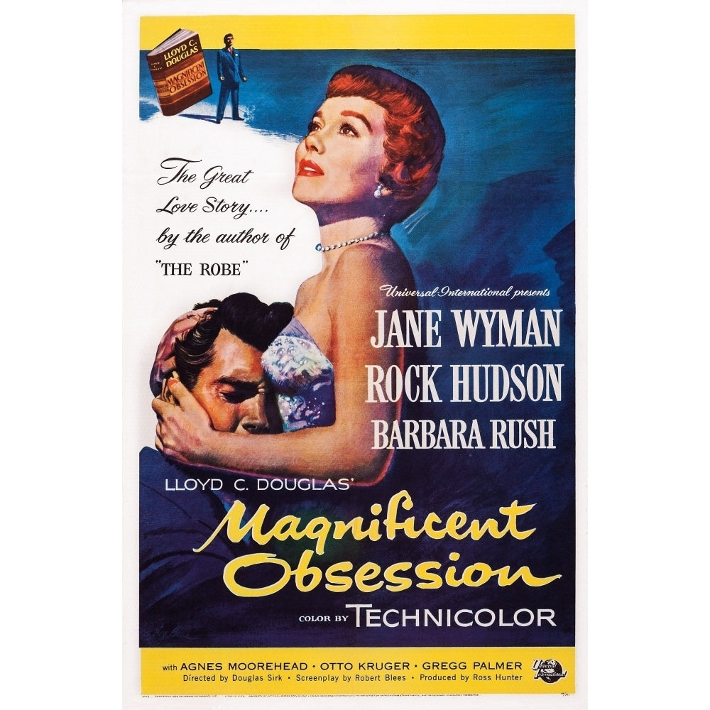 Magnificent Obsession Us Poster Art From Left: Rock Hudson Jane Wyman 1954 Movie Poster Masterprint Image 2