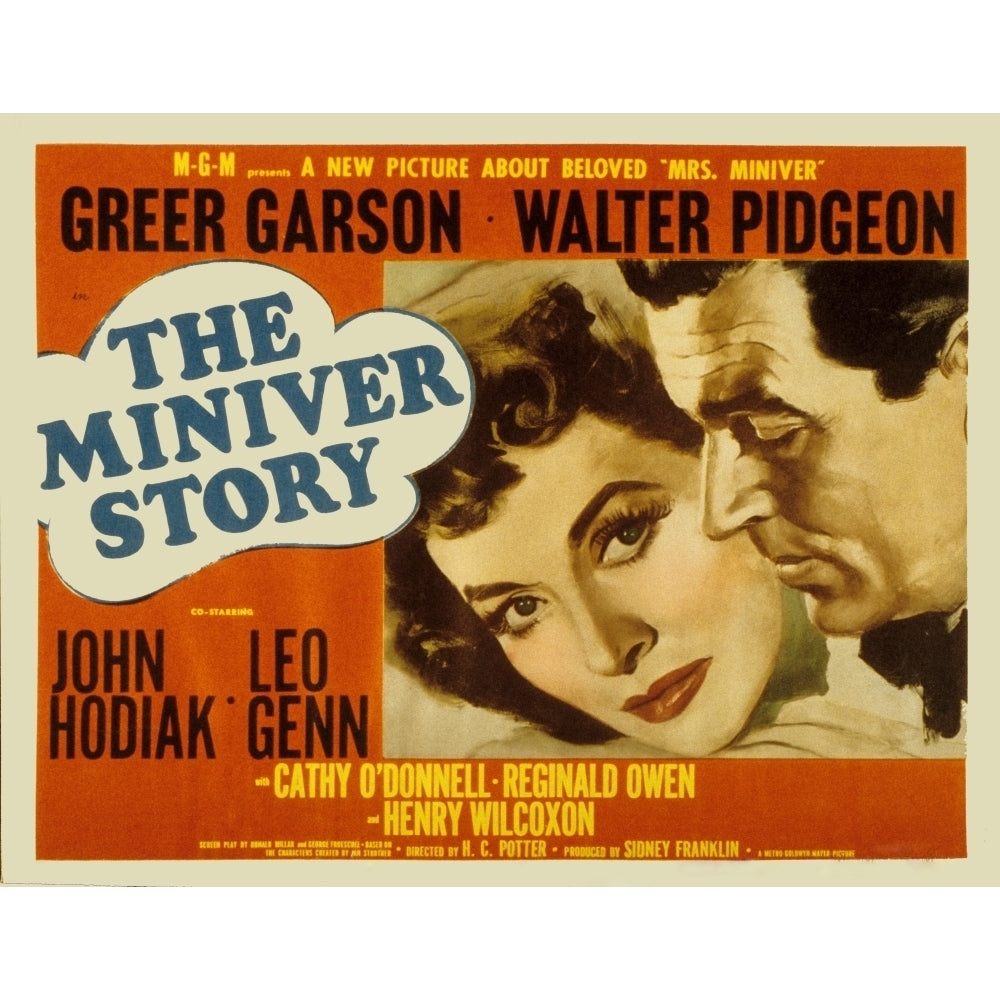 The Miniver Story Greer Garson Walter Pidgeon 1950 Movie Poster Masterprint Image 1