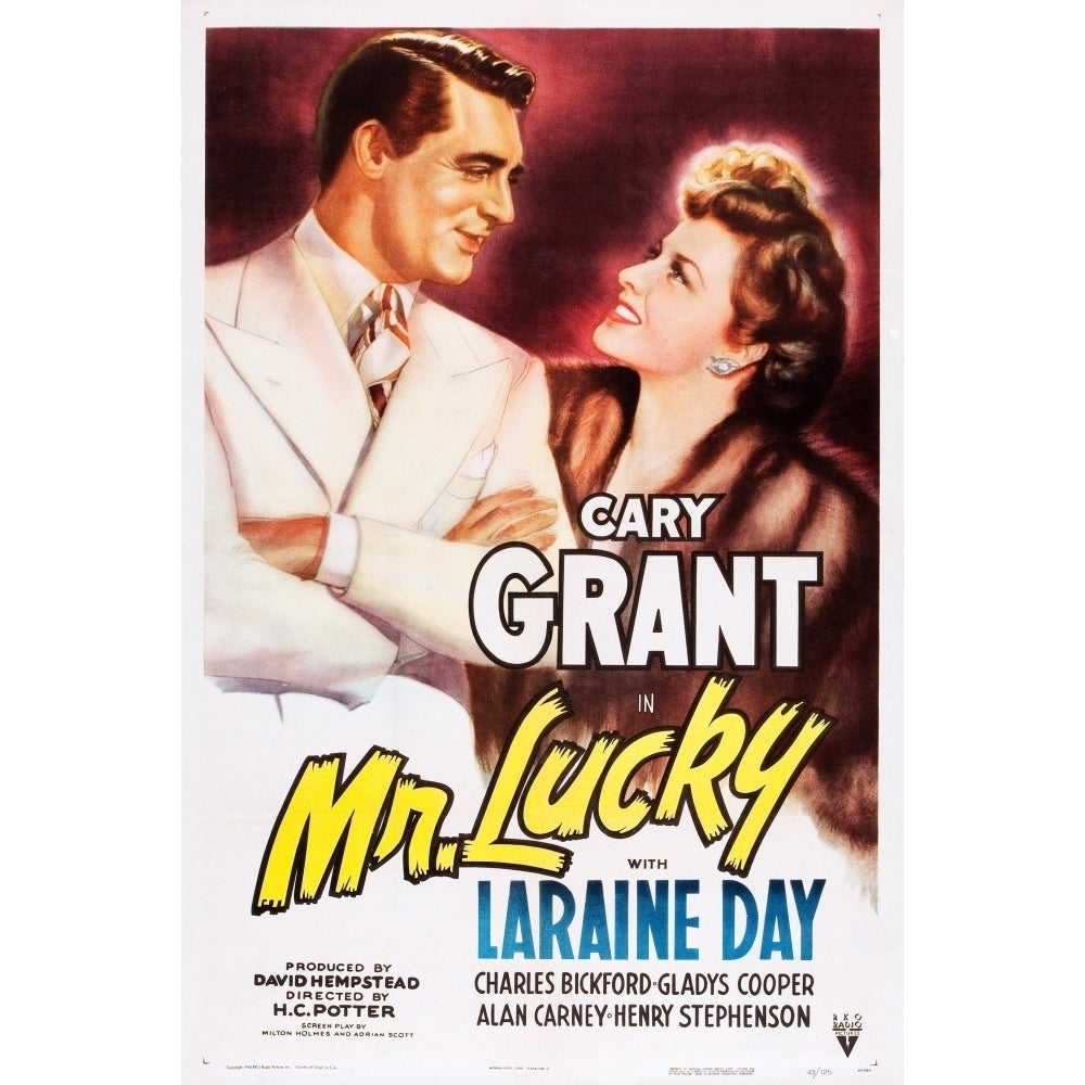 Mr. Lucky Us Poster Art From Left: Cary Grant Laraine Day 1943 Movie Poster Masterprint Image 2