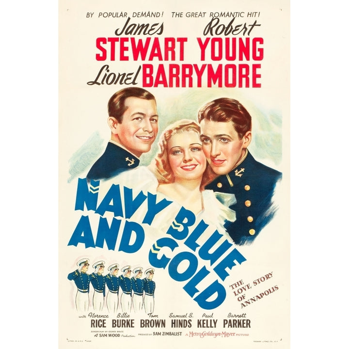 Navy Blue And Gold James Stewart Robert Young Florence Rice 1937 Movie Poster Masterprint Image 2